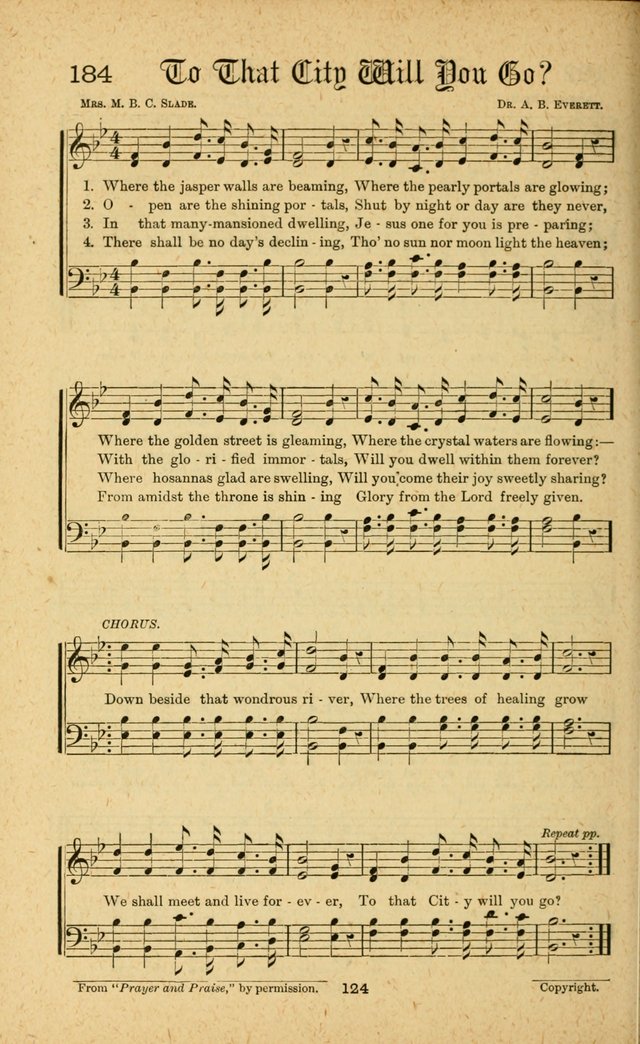 Songs of Salvation: as Used by Crossley and Hunter in Evangelistic Meetings: and adapted for the church, grove, school, choir and home page 124