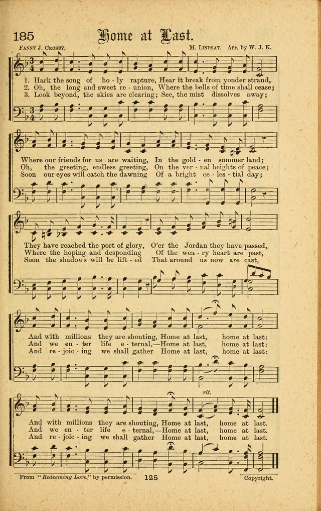 Songs of Salvation: as Used by Crossley and Hunter in Evangelistic Meetings: and adapted for the church, grove, school, choir and home page 125