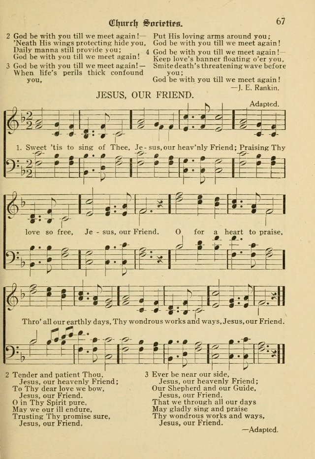 Sacred Songs: for use in inner mission work and church societies page 67
