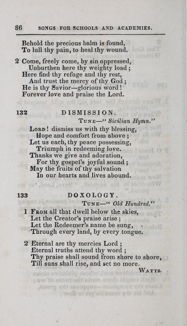 A Selection of Sacred Songs: for the use of schools and academies page 86