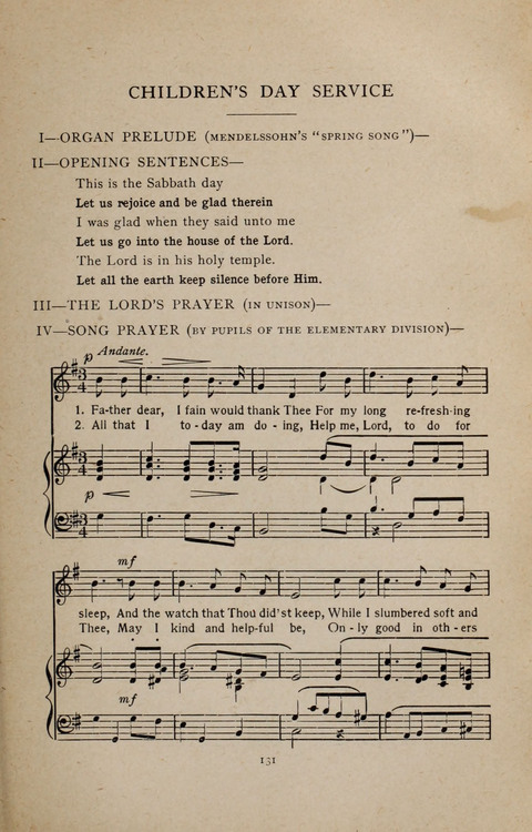 Scripture and Song in Worship: A service book for the Sunday School page 131