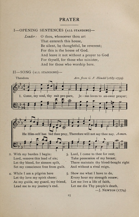 Scripture and Song in Worship: A service book for the Sunday School page 15