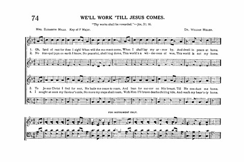 Sacred Tunes and Hymns: Containing a Special Collection of a Very High Order of Standard Sacred Tunes and Hymns Novel and Newly Arranged page 74