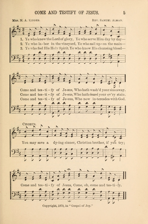 Songs Tried and Proved: for the user of prayer meetings, Sunday schools, general evangelistic work, and the home circle page 5