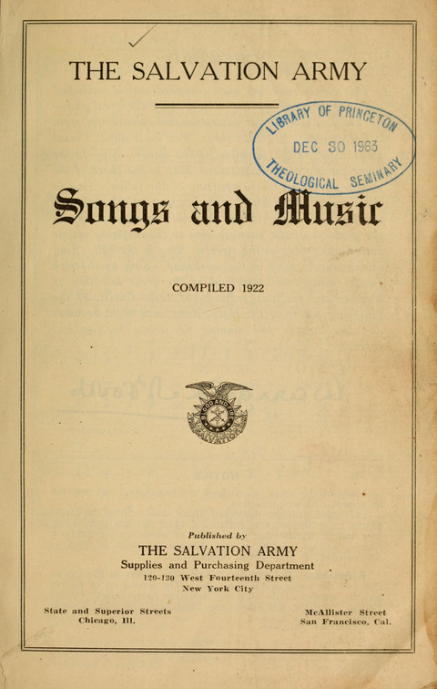 Songs and Music page iv