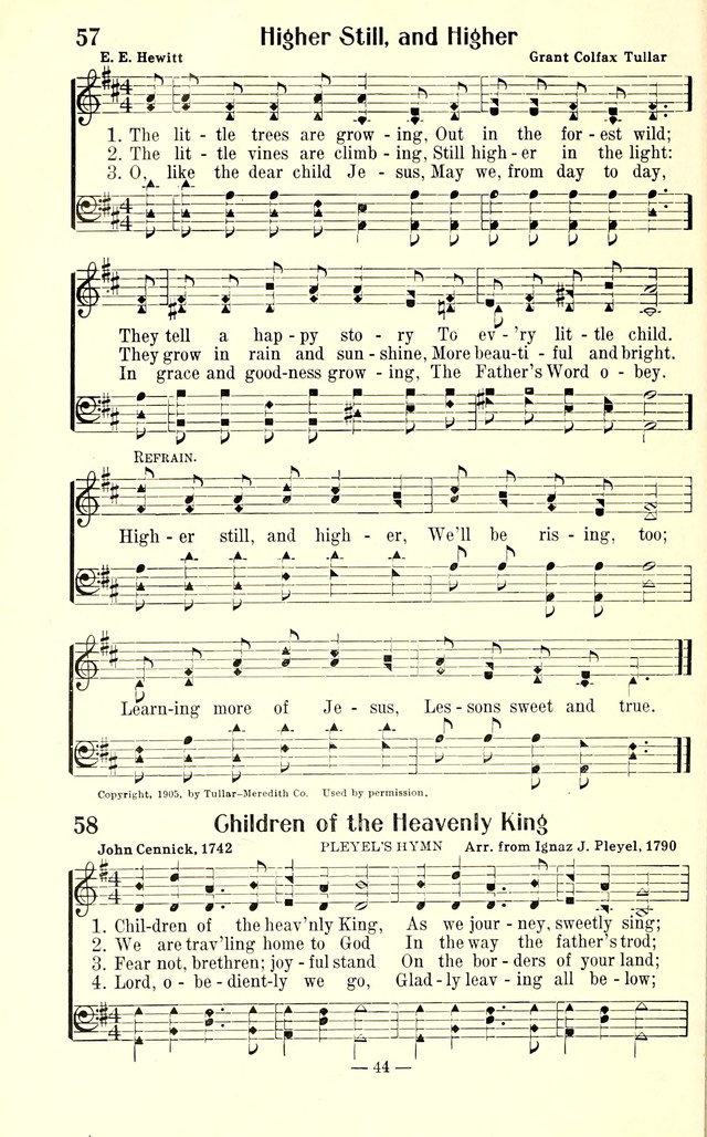 Songs of Cheer for Children page 44