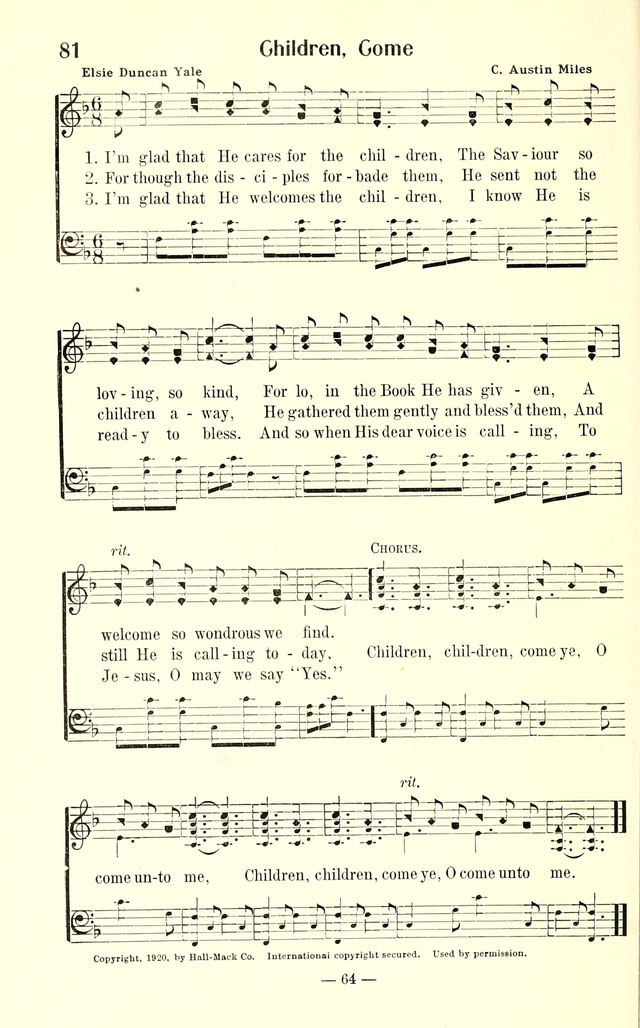 Songs of Cheer for Children page 64