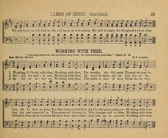 Songs of the Kingdom: a choice collection of songs and hymns for the Sunday school and other social services page 69