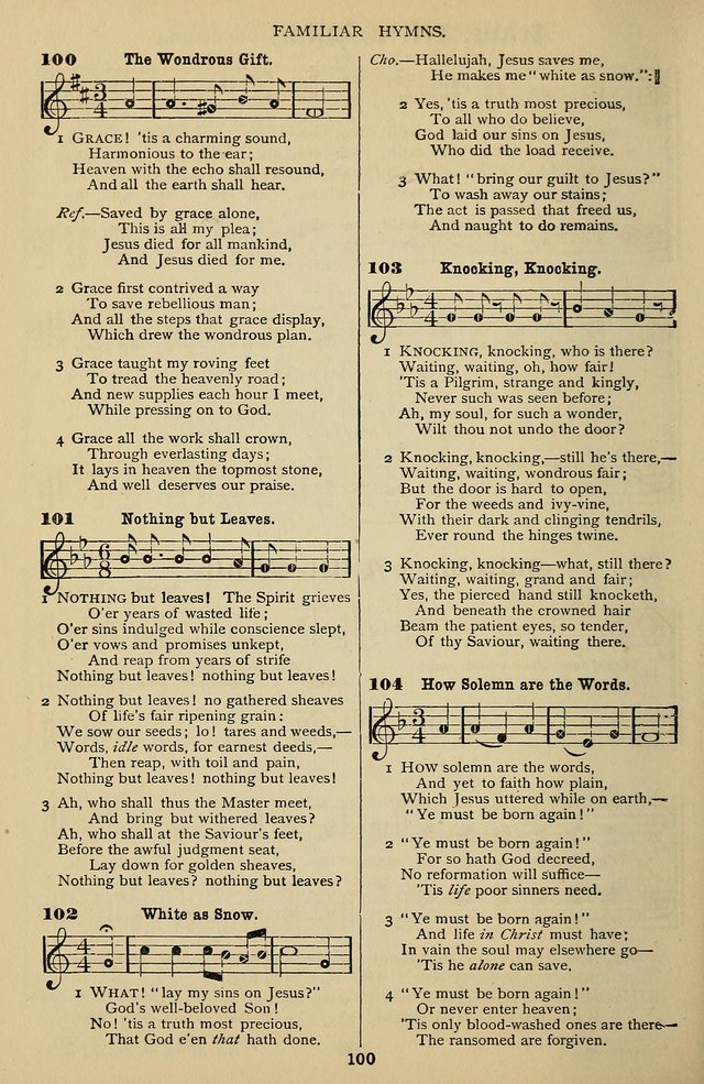Songs of the New Life: with Songs of Redeeming Love Combined: for use in gospel meetings, etc. page 100