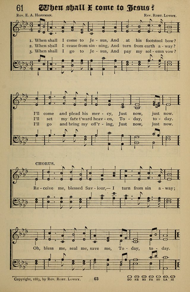 Songs of the New Life: with Songs of Redeeming Love Combined: for use in gospel meetings, etc. page 63