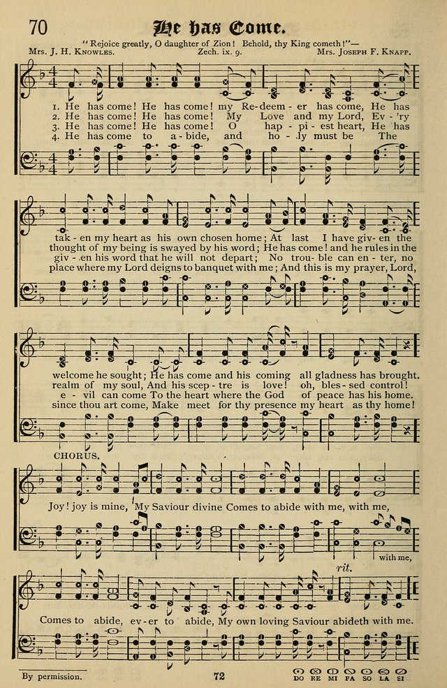 Songs of the New Life: with Songs of Redeeming Love Combined: for use in gospel meetings, etc. page 72