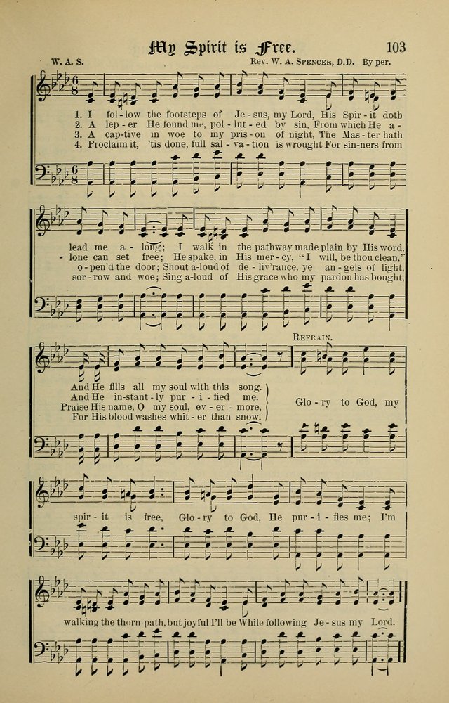 Songs of the Peacemaker: a collection of sacred songs and hymns for use in all services of the church, Sunday-school, home circle, and all kinds of evangelistic work page 103