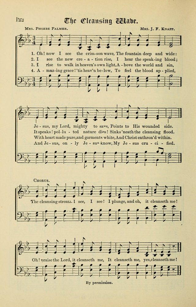 Songs of the Peacemaker: a collection of sacred songs and hymns for use in all services of the church, Sunday-school, home circle, and all kinds of evangelistic work page 122