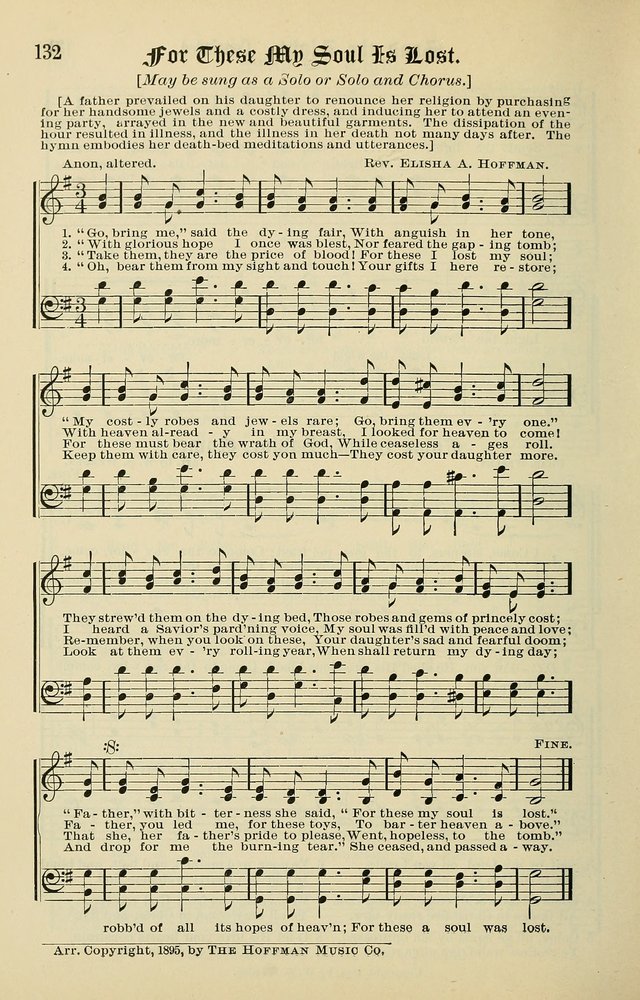 Songs of the Peacemaker: a collection of sacred songs and hymns for use in all services of the church, Sunday-school, home circle, and all kinds of evangelistic work page 132