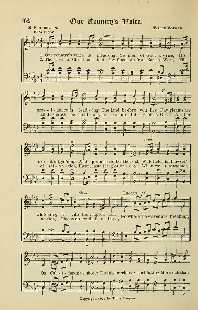 Songs of the Peacemaker: a collection of sacred songs and hymns for use in all services of the church, Sunday-school, home circle, and all kinds of evangelistic work page 162