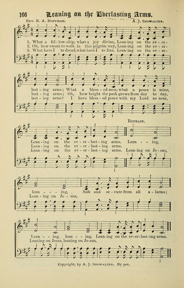 Songs of the Peacemaker: a collection of sacred songs and hymns for use in all services of the church, Sunday-school, home circle, and all kinds of evangelistic work page 166