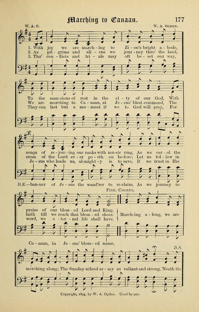Songs of the Peacemaker: a collection of sacred songs and hymns for use in all services of the church, Sunday-school, home circle, and all kinds of evangelistic work page 177