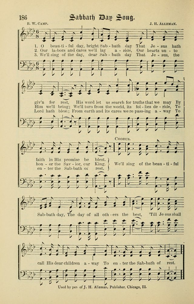 Songs of the Peacemaker: a collection of sacred songs and hymns for use in all services of the church, Sunday-school, home circle, and all kinds of evangelistic work page 186
