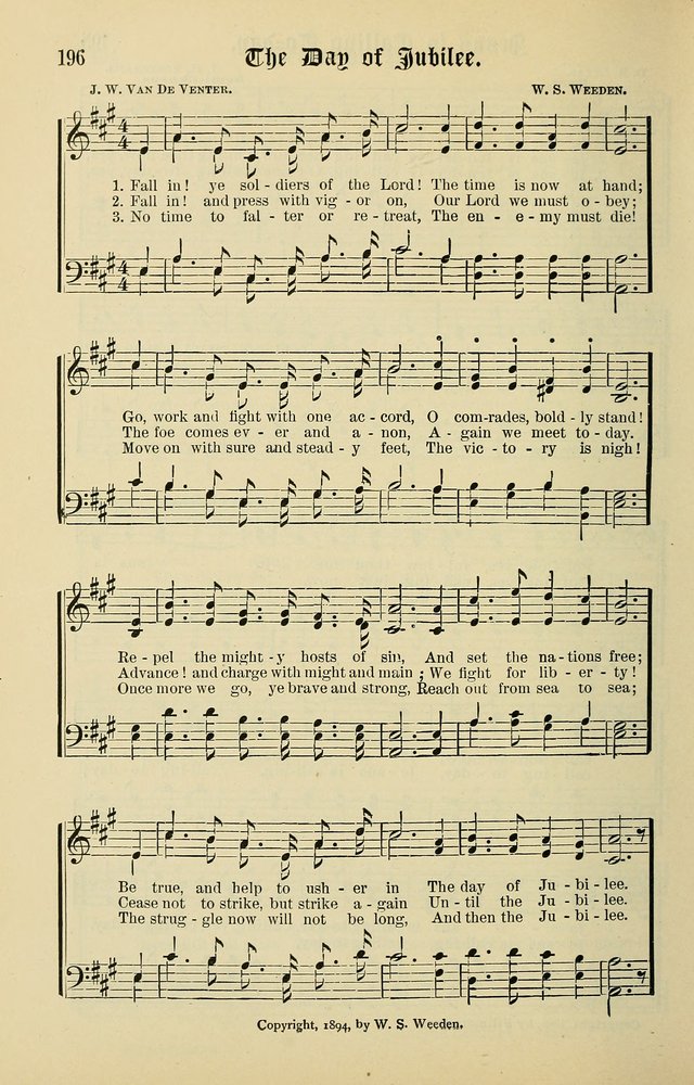 Songs of the Peacemaker: a collection of sacred songs and hymns for use in all services of the church, Sunday-school, home circle, and all kinds of evangelistic work page 196