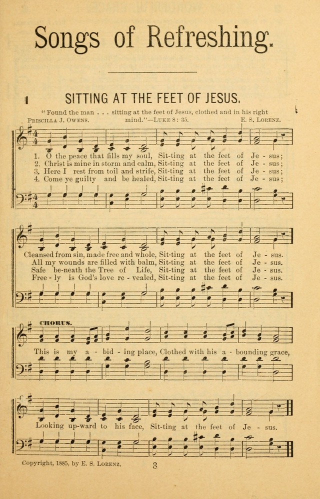 Songs of Refreshing: adapted for use in revival meetings, camp meetings, and the social services of the church. page 3