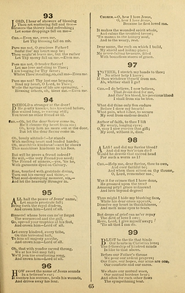 Songs of Refreshing: adapted for use in revival meetings, camp meetings, and the social services of the church. page 65
