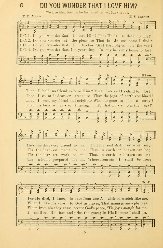Songs of Refreshing: adapted for use in revival meetings, camp meetings, and the social services of the church. page 8