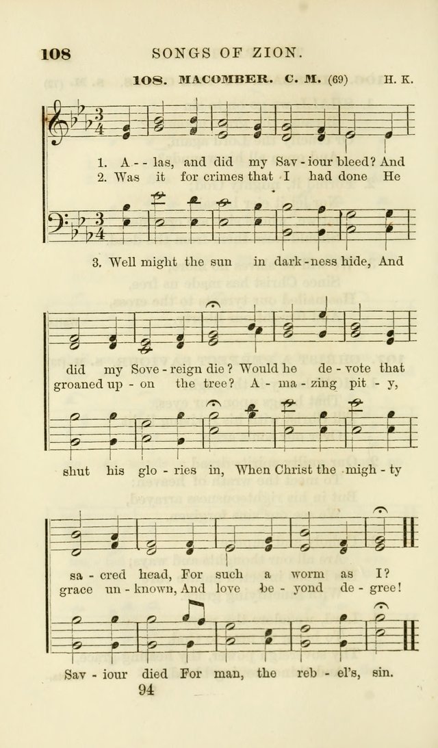 Songs of Zion Enlarged: a manual of the best and most popular hymns and tunes, for social and private devotion page 101