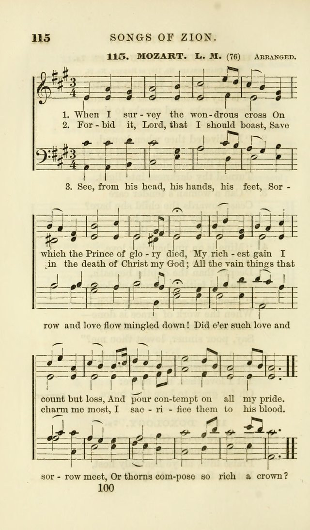 Songs of Zion Enlarged: a manual of the best and most popular hymns and tunes, for social and private devotion page 107