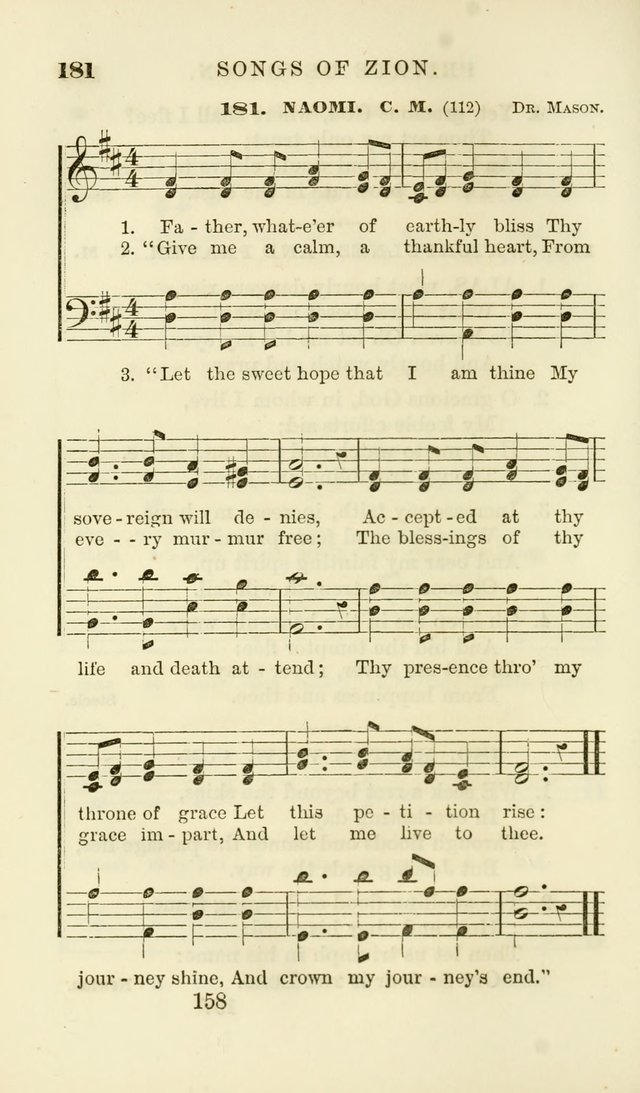 Songs of Zion Enlarged: a manual of the best and most popular hymns and tunes, for social and private devotion page 165