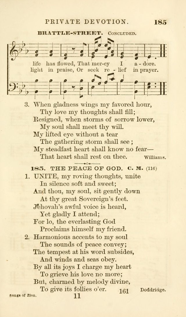 Songs of Zion Enlarged: a manual of the best and most popular hymns and tunes, for social and private devotion page 168