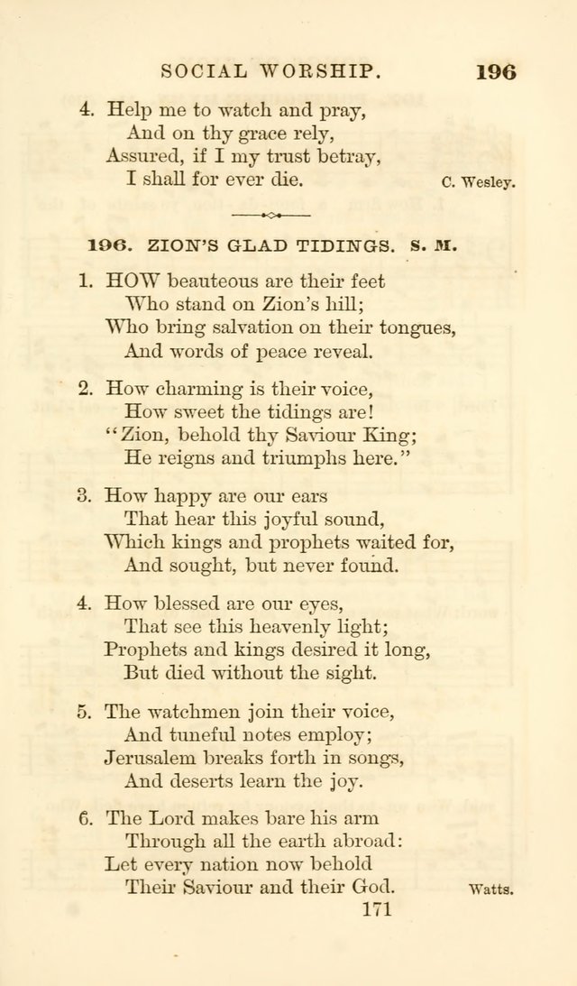 Songs of Zion Enlarged: a manual of the best and most popular hymns and tunes, for social and private devotion page 178