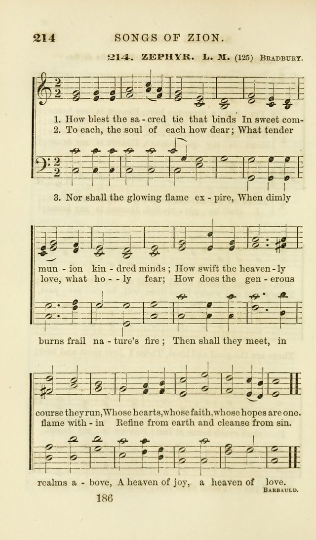 Songs of Zion Enlarged: a manual of the best and most popular hymns and tunes, for social and private devotion page 195
