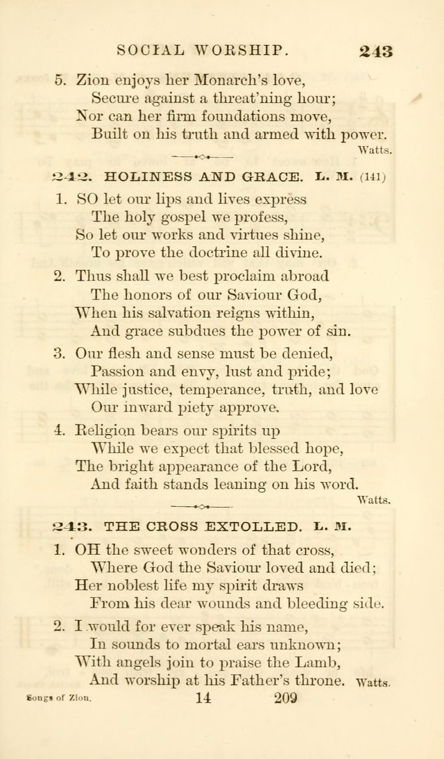 Songs of Zion Enlarged: a manual of the best and most popular hymns and tunes, for social and private devotion page 218