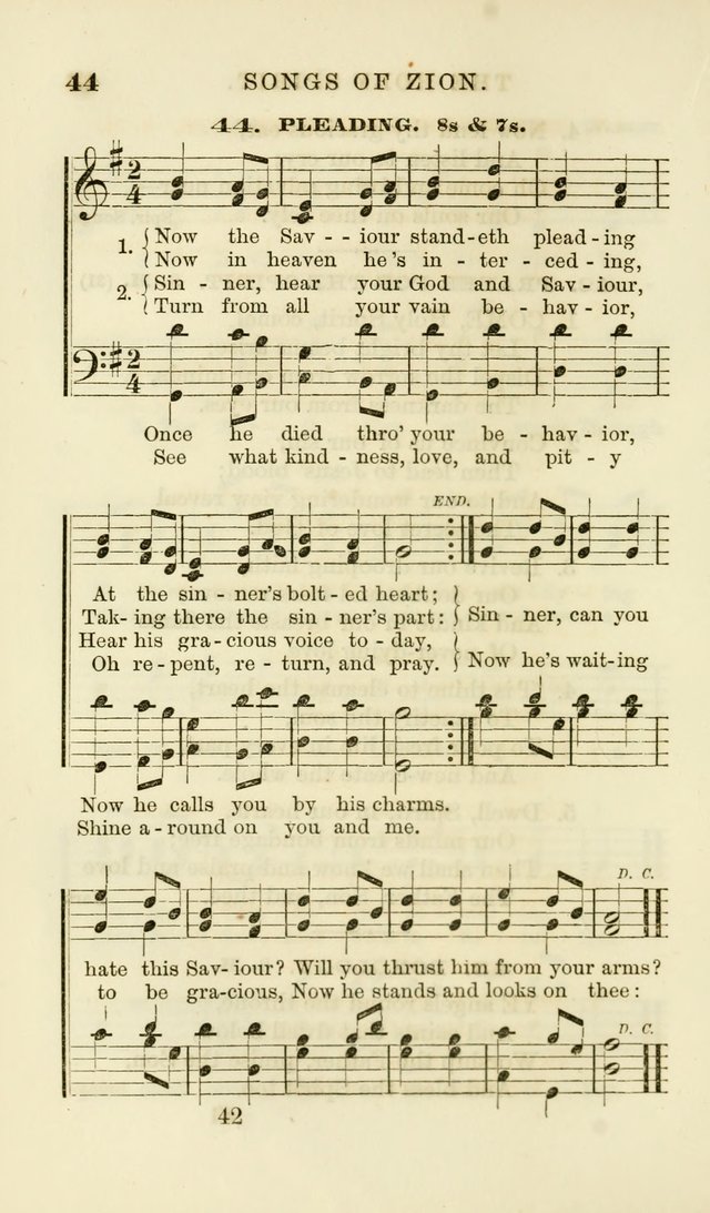 Songs of Zion Enlarged: a manual of the best and most popular hymns and tunes, for social and private devotion page 49