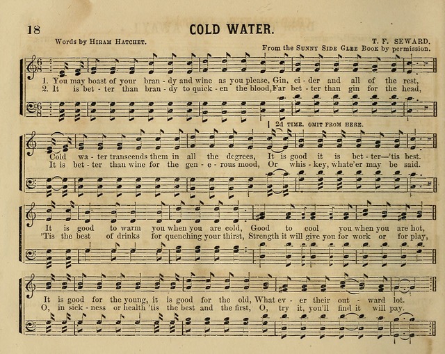 Temperance Chimes: comprising a great variety of new music, glees, songs, and hymns, designed for the use of temperance meeting and organizations, glee clubs, bands of hope, and the home circle page 18