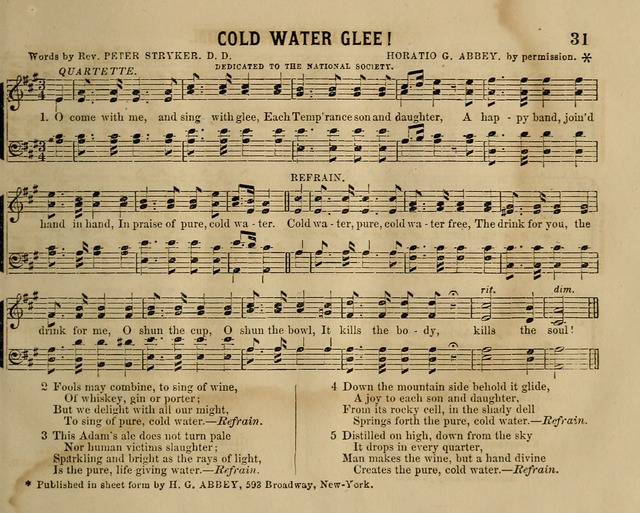 Temperance Chimes: comprising a great variety of new music, glees, songs, and hymns, designed for the use of temperance meeting and organizations, glee clubs, bands of hope, and the home circle page 31