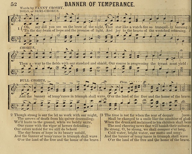 Temperance Chimes: comprising a great variety of new music, glees, songs, and hymns, designed for the use of temperance meeting and organizations, glee clubs, bands of hope, and the home circle page 52