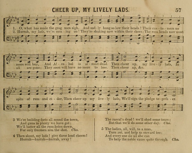Temperance Chimes: comprising a great variety of new music, glees, songs, and hymns, designed for the use of temperance meeting and organizations, glee clubs, bands of hope, and the home circle page 57