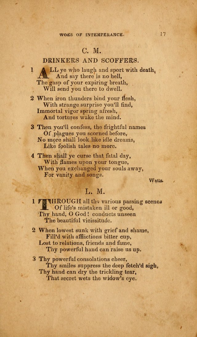 Temperance Hymn Book and Minstrel: a collection of hymns, songs and odes for temperance meetings and festivals page 17