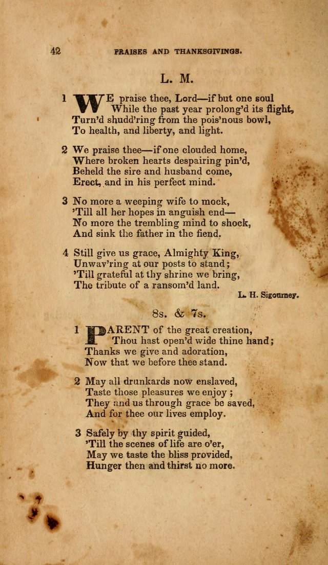 Temperance Hymn Book and Minstrel: a collection of hymns, songs and odes for temperance meetings and festivals page 42