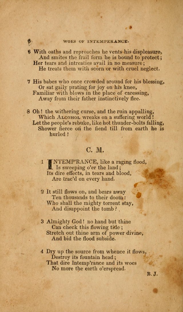 Temperance Hymn Book and Minstrel: a collection of hymns, songs and odes for temperance meetings and festivals page 6