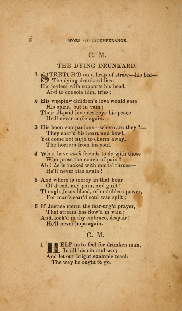 Temperance Hymn Book and Minstrel: a collection of hymns, songs and odes for temperance meetings and festivals page 8