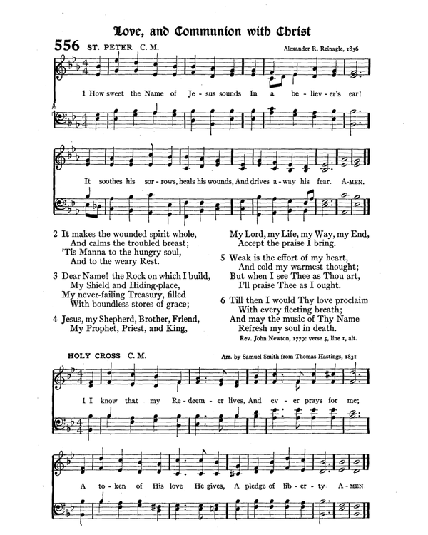 The Hymnal : published in 1895 and revised in 1911 by authority of the General Assembly of the Presbyterian Church in the United States of America : with the supplement of 1917 page 730