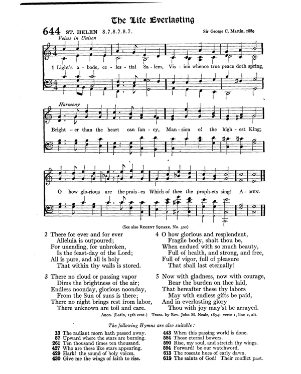 The Hymnal : published in 1895 and revised in 1911 by authority of the General Assembly of the Presbyterian Church in the United States of America : with the supplement of 1917 page 847