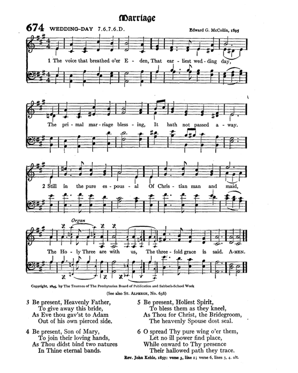 The Hymnal : published in 1895 and revised in 1911 by authority of the General Assembly of the Presbyterian Church in the United States of America : with the supplement of 1917 page 883
