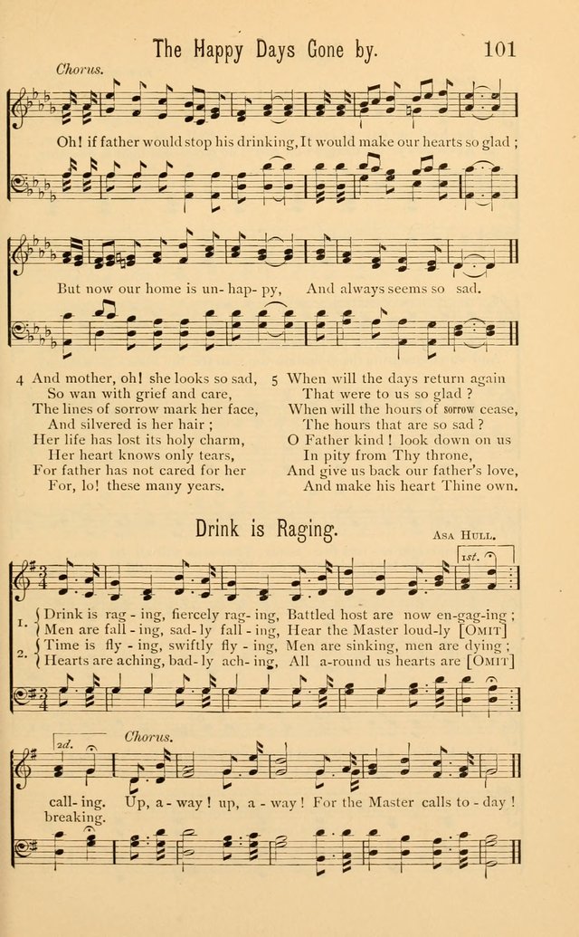 Temperance Rallying Songs: consisting of a large variety of solos, quartettes, and choruses, suited to every phase of the great temperance reformation page 101