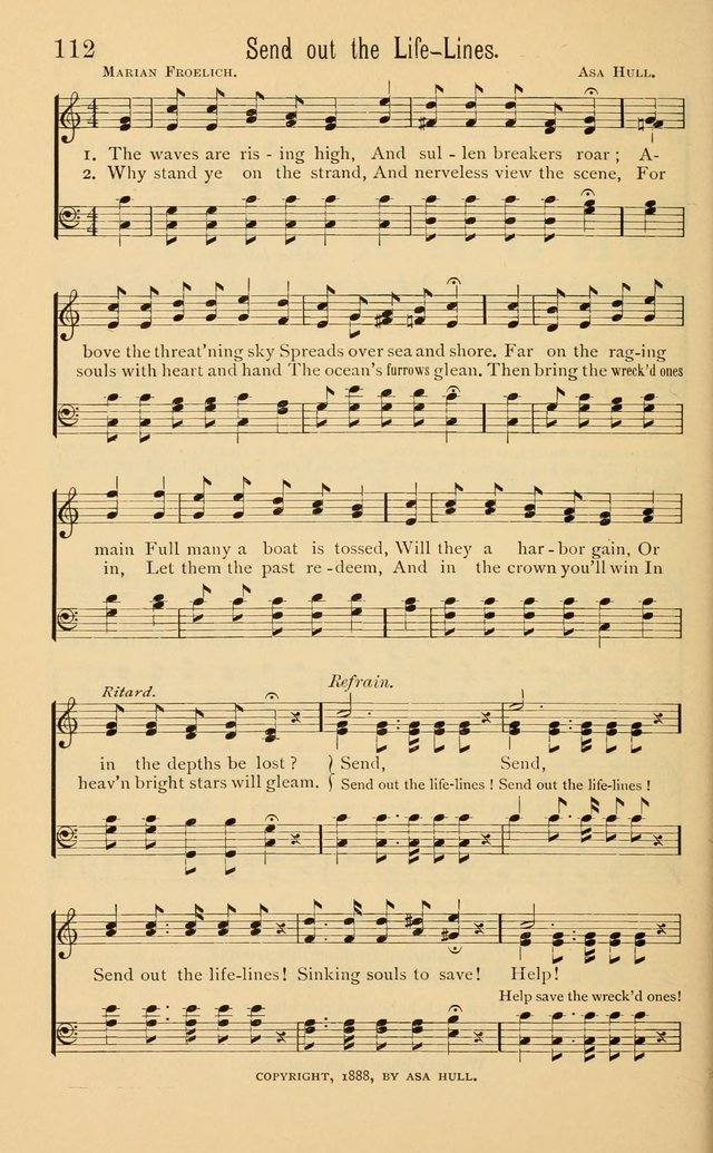 Temperance Rallying Songs: consisting of a large variety of solos, quartettes, and choruses, suited to every phase of the great temperance reformation page 112