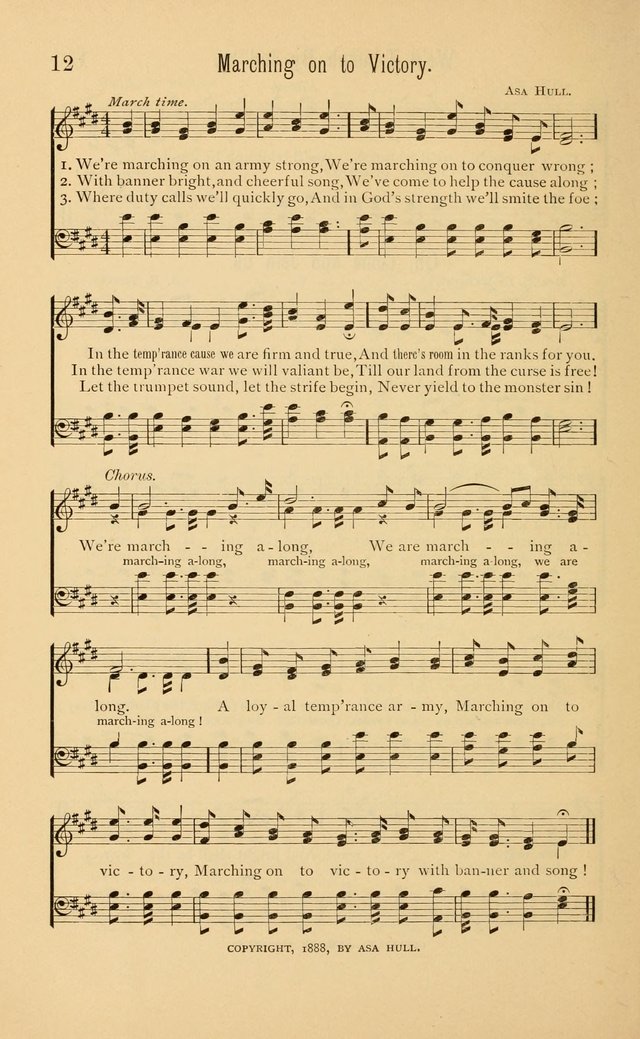 Temperance Rallying Songs: consisting of a large variety of solos, quartettes, and choruses, suited to every phase of the great temperance reformation page 12