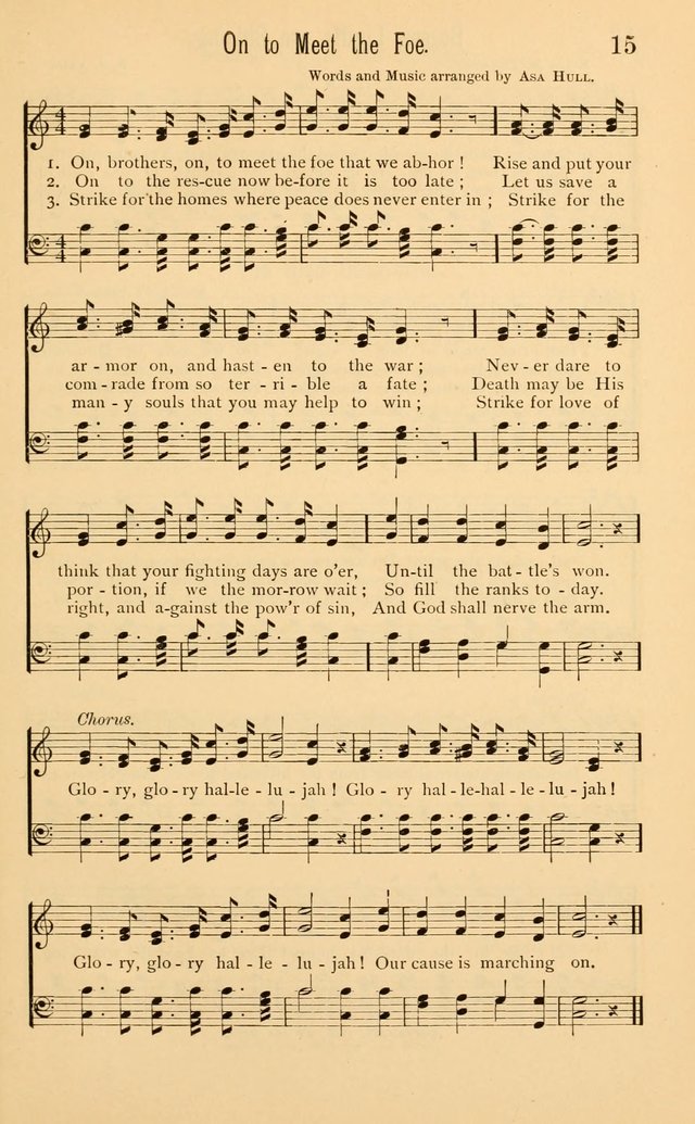 Temperance Rallying Songs: consisting of a large variety of solos, quartettes, and choruses, suited to every phase of the great temperance reformation page 15