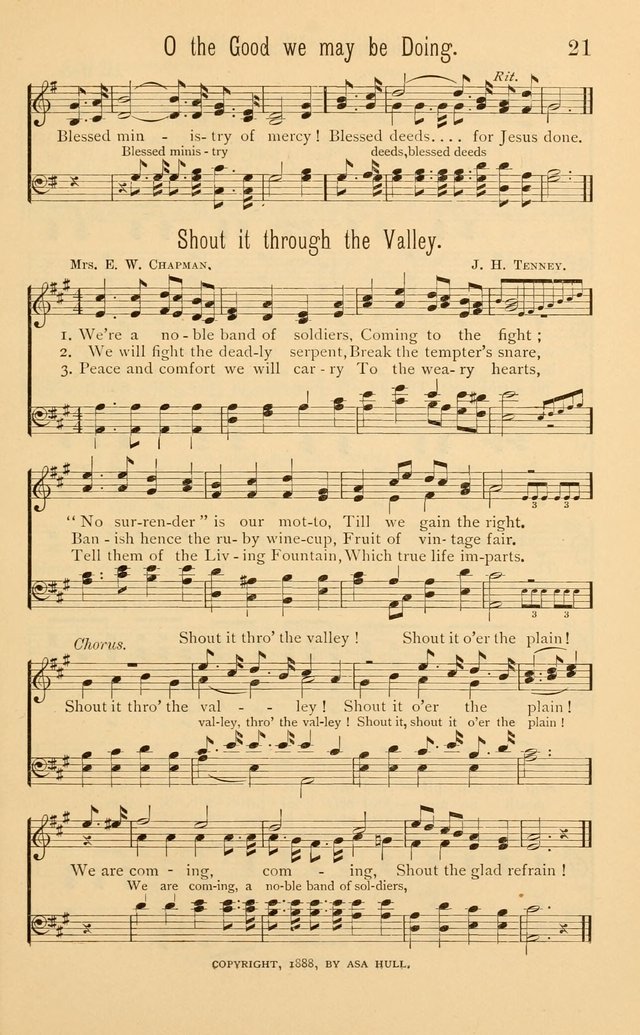 Temperance Rallying Songs: consisting of a large variety of solos, quartettes, and choruses, suited to every phase of the great temperance reformation page 21